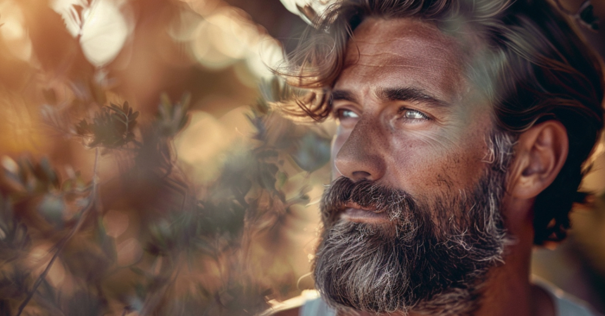 Man's confident and stylish summer beard, concluding importance of proper beard care
