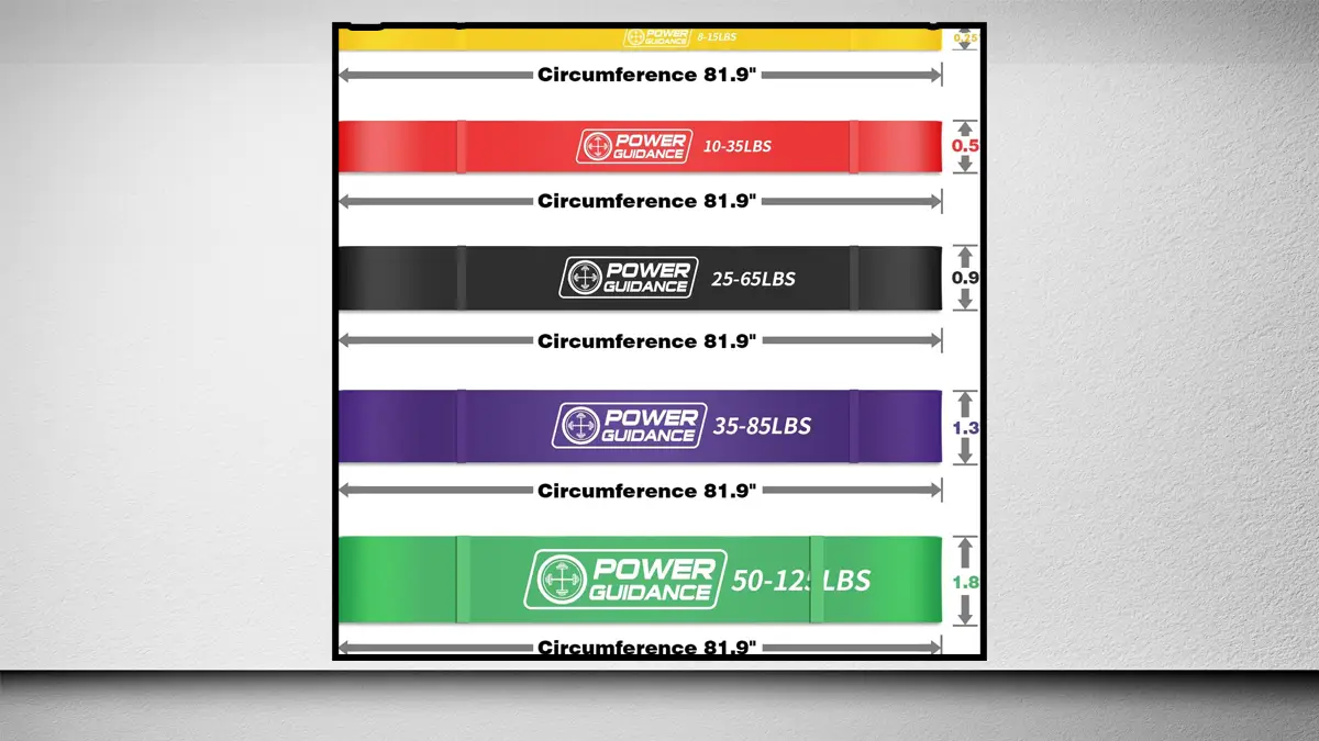 POWER GUIDANCE resistance bands in multiple colors for pull-up assistance and strength training